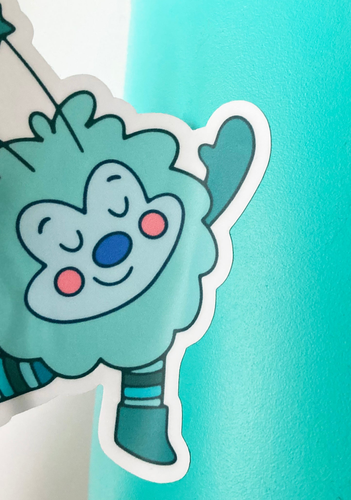 Aqua Sprite Vinyl Decal, White or Transparent Backing