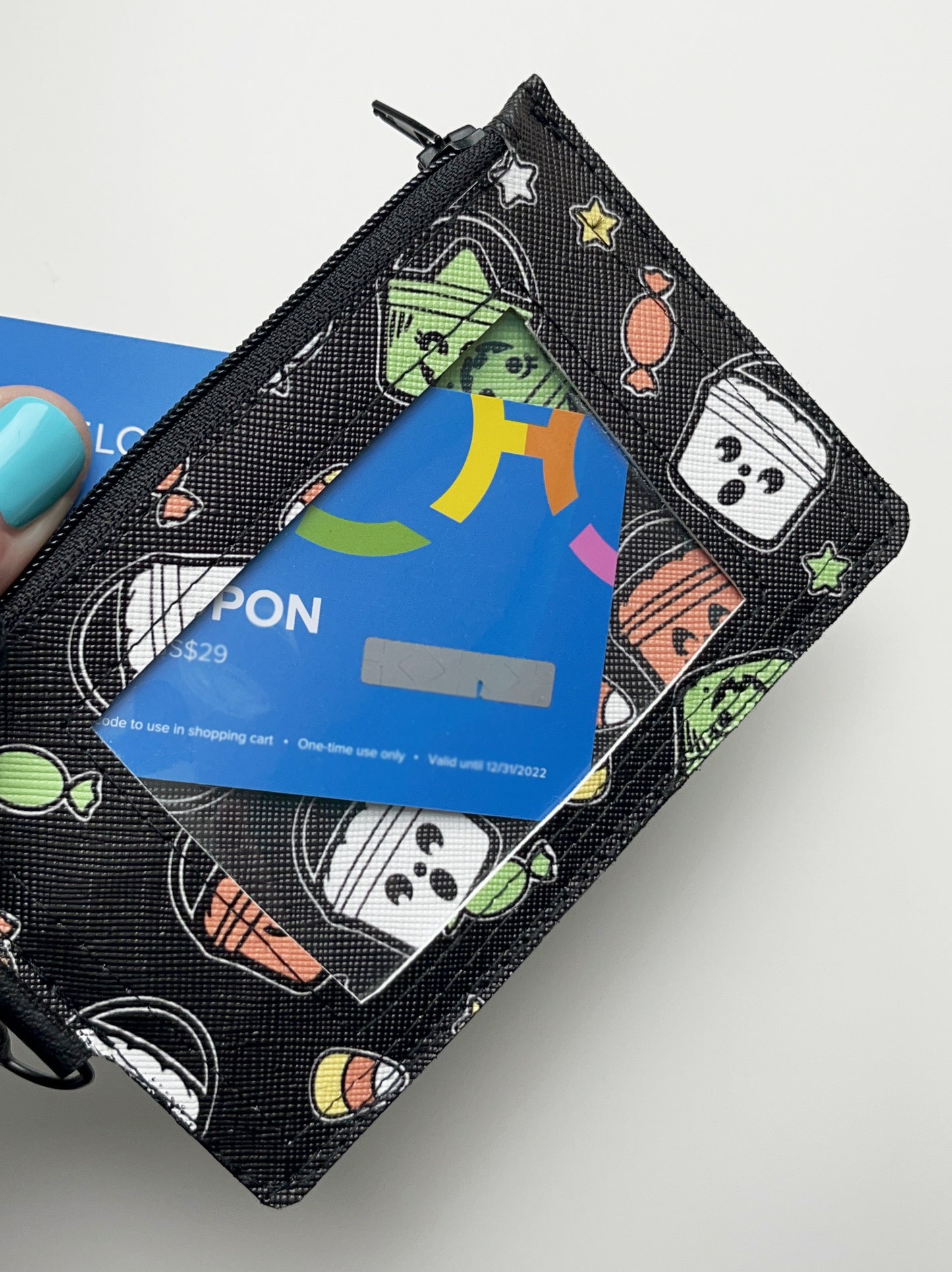 Boo Bucket Keychain ID Zipper Pouch