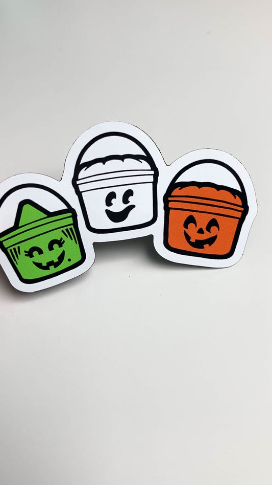 Boo Bucket Magnet, White Background