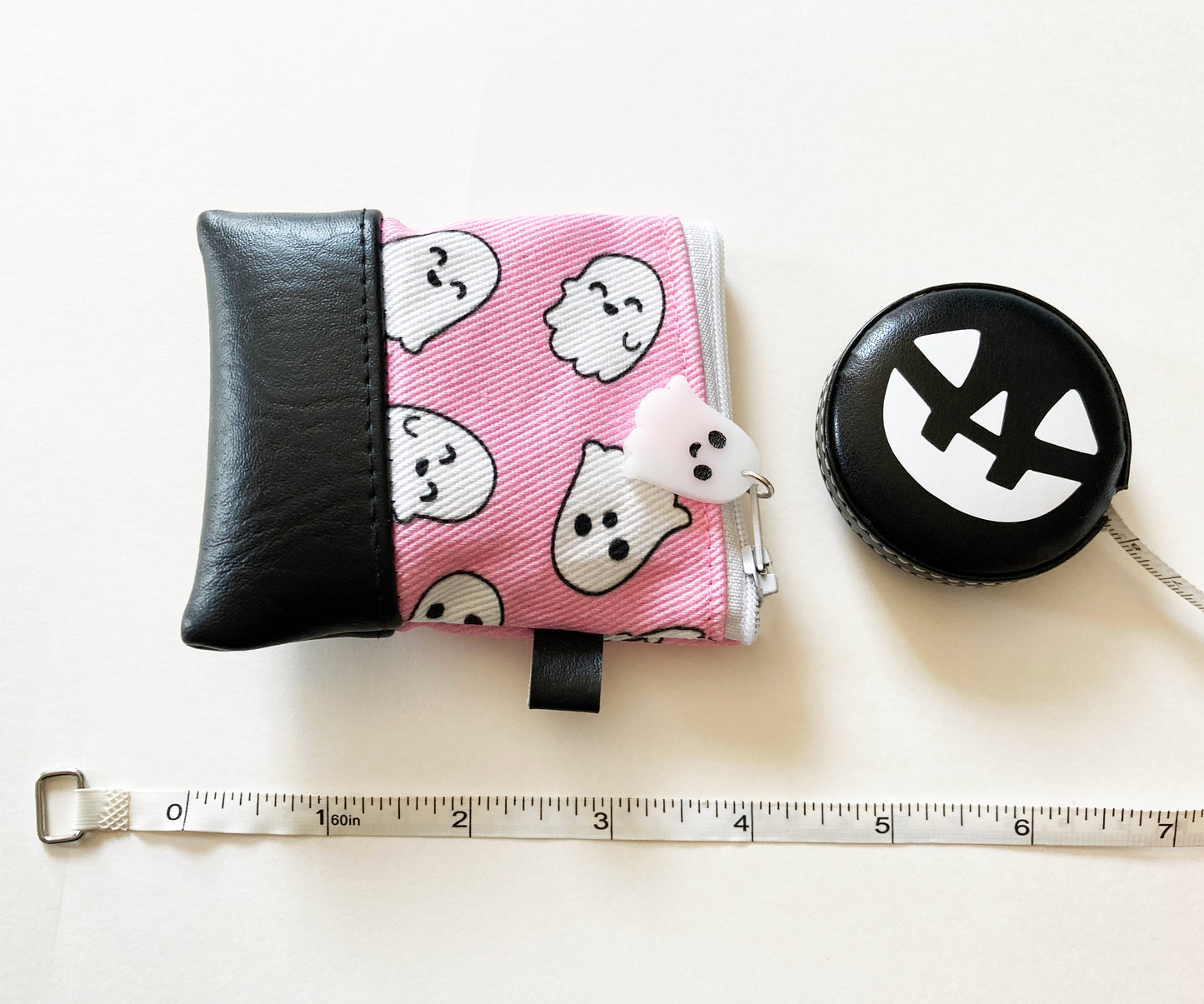 Ghost Coin Purse, Aqua, Black, Pink