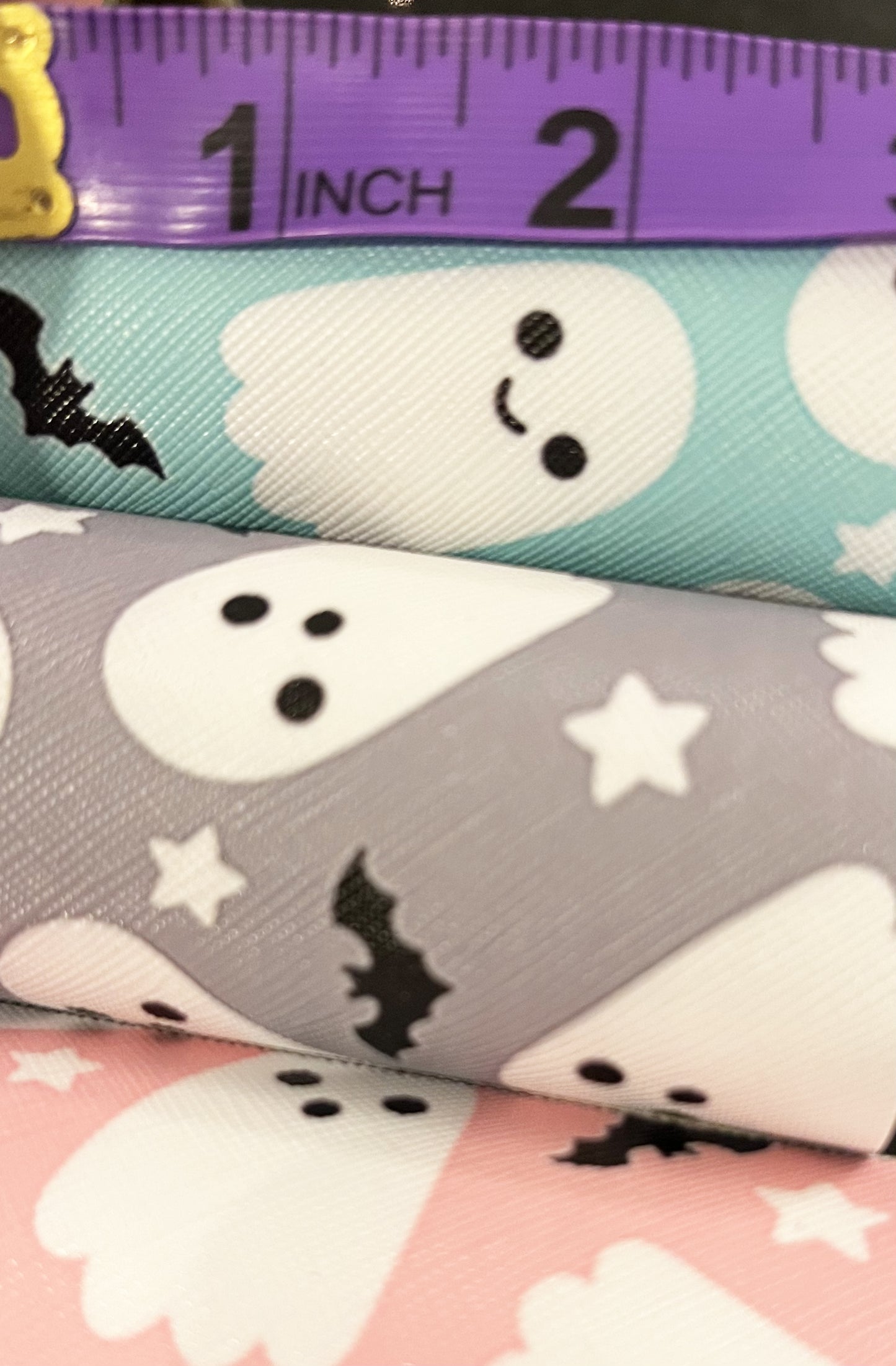 Ghosts w/Bats, Faux Leather, Rolls
