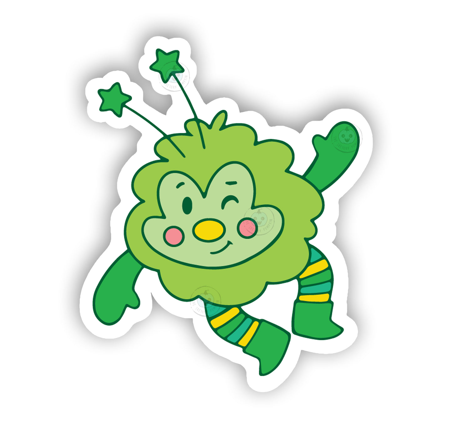 Green Sprite Vinyl Decal, Transparent Backing