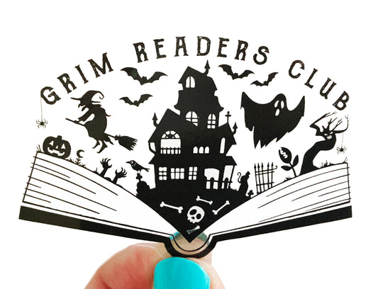 Grim Readers Decal, Transparent, Waterproof