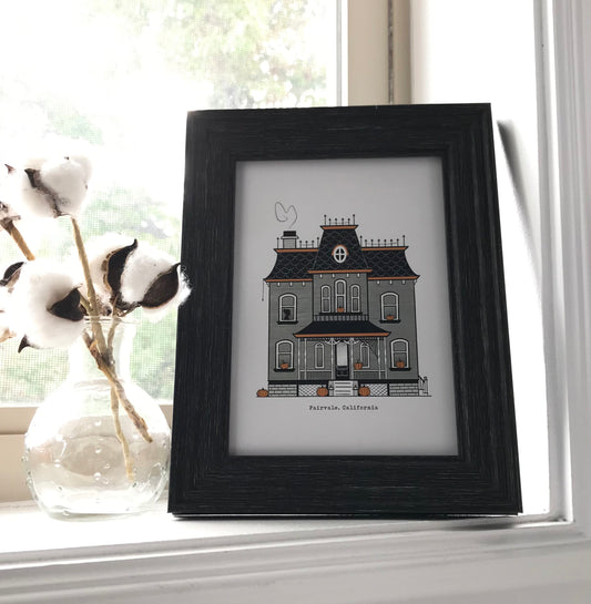 Ominous Houses Art Print-Postcards, horror, witch, film, spooky, haunted, addams family, munsters, sabrina, IT, Friday the 13th