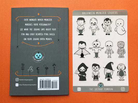 Halloween Zodiac Monsters Book with Stickers
