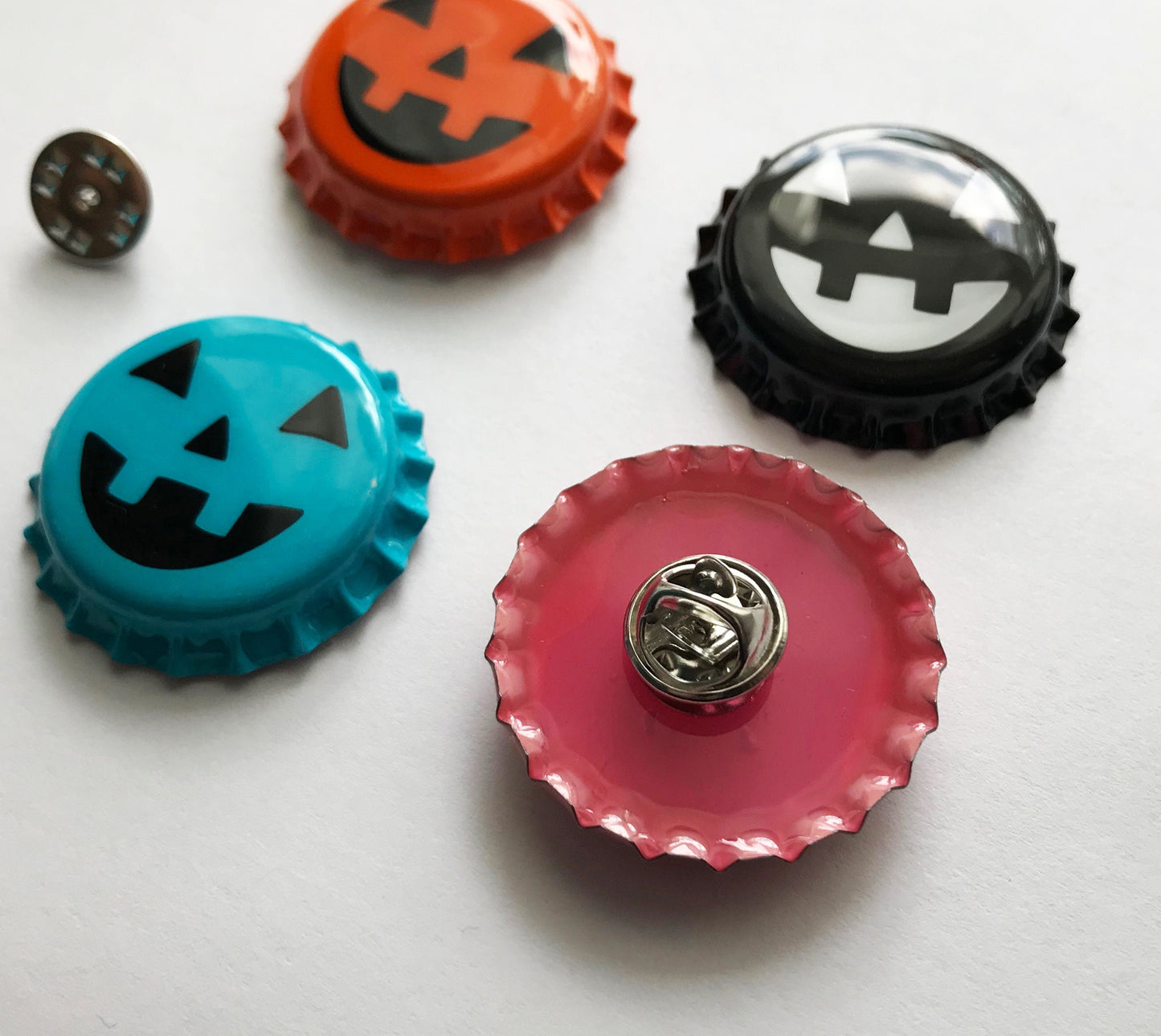 Pumpkin Pop Pin, Bottle Cap Lapel