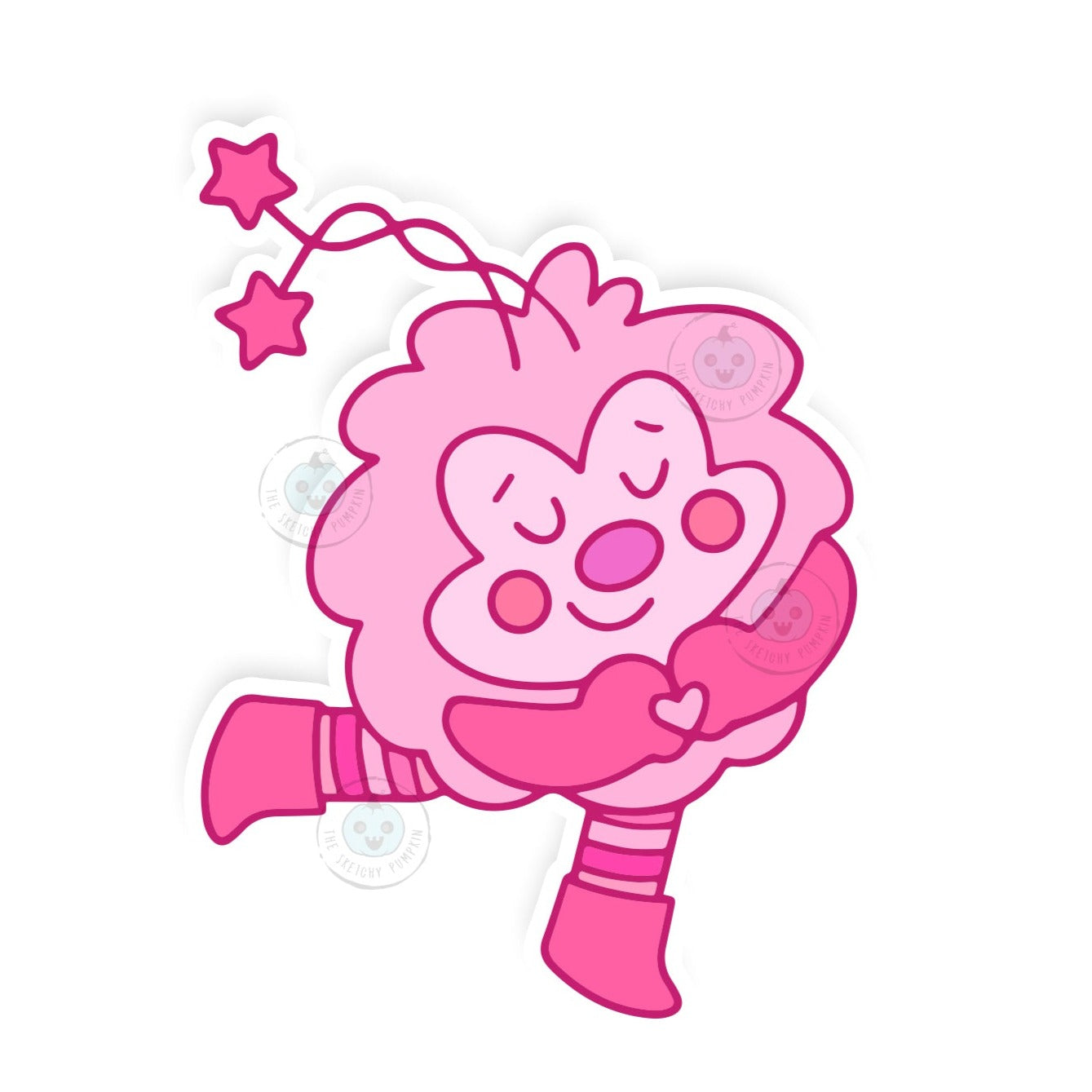 Pink Sprite Vinyl Decal, Transparent Backing