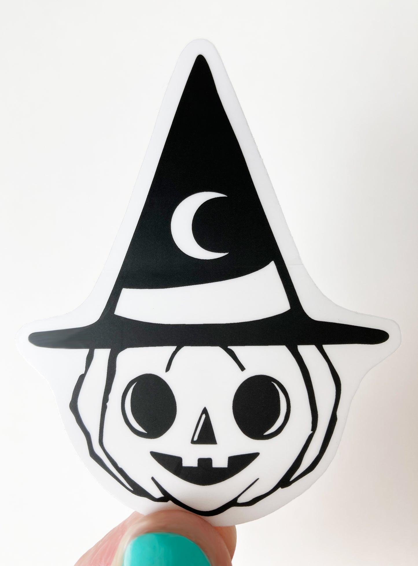 Pumpkin Witch Decal, Transparent, Waterproof