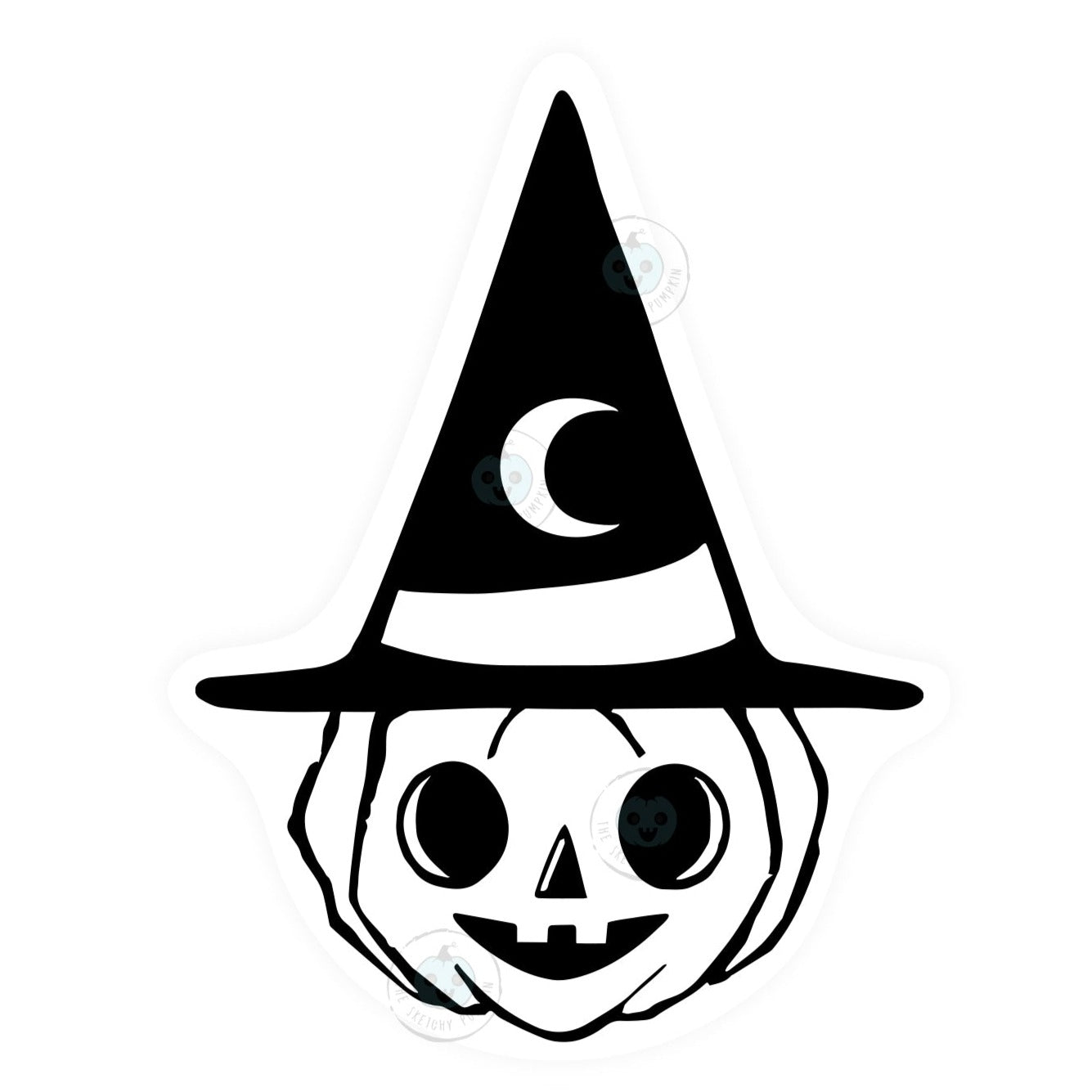 Pumpkin Witch Decal, Transparent, Waterproof
