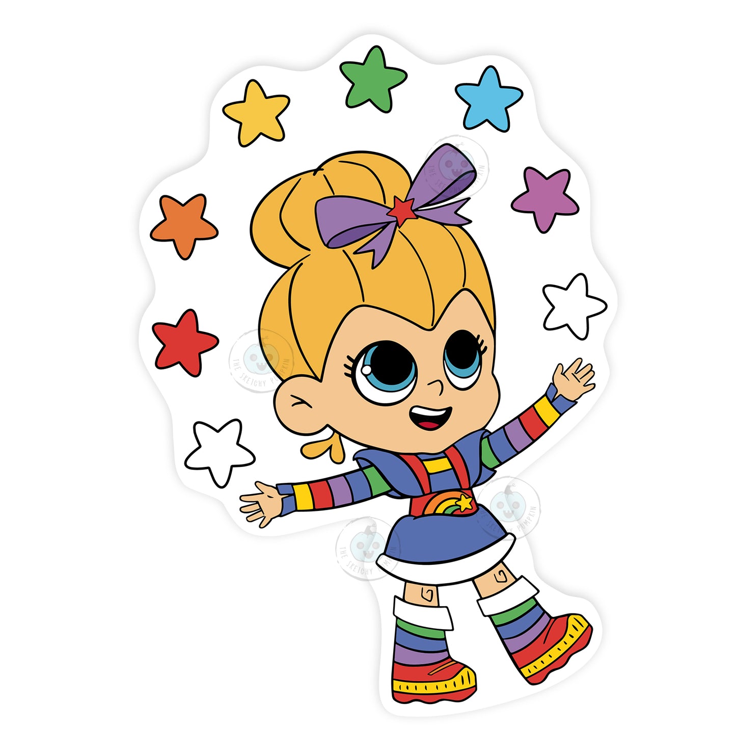 Rainbow Brite Stars, Vinyl Decal, Transparent Backing