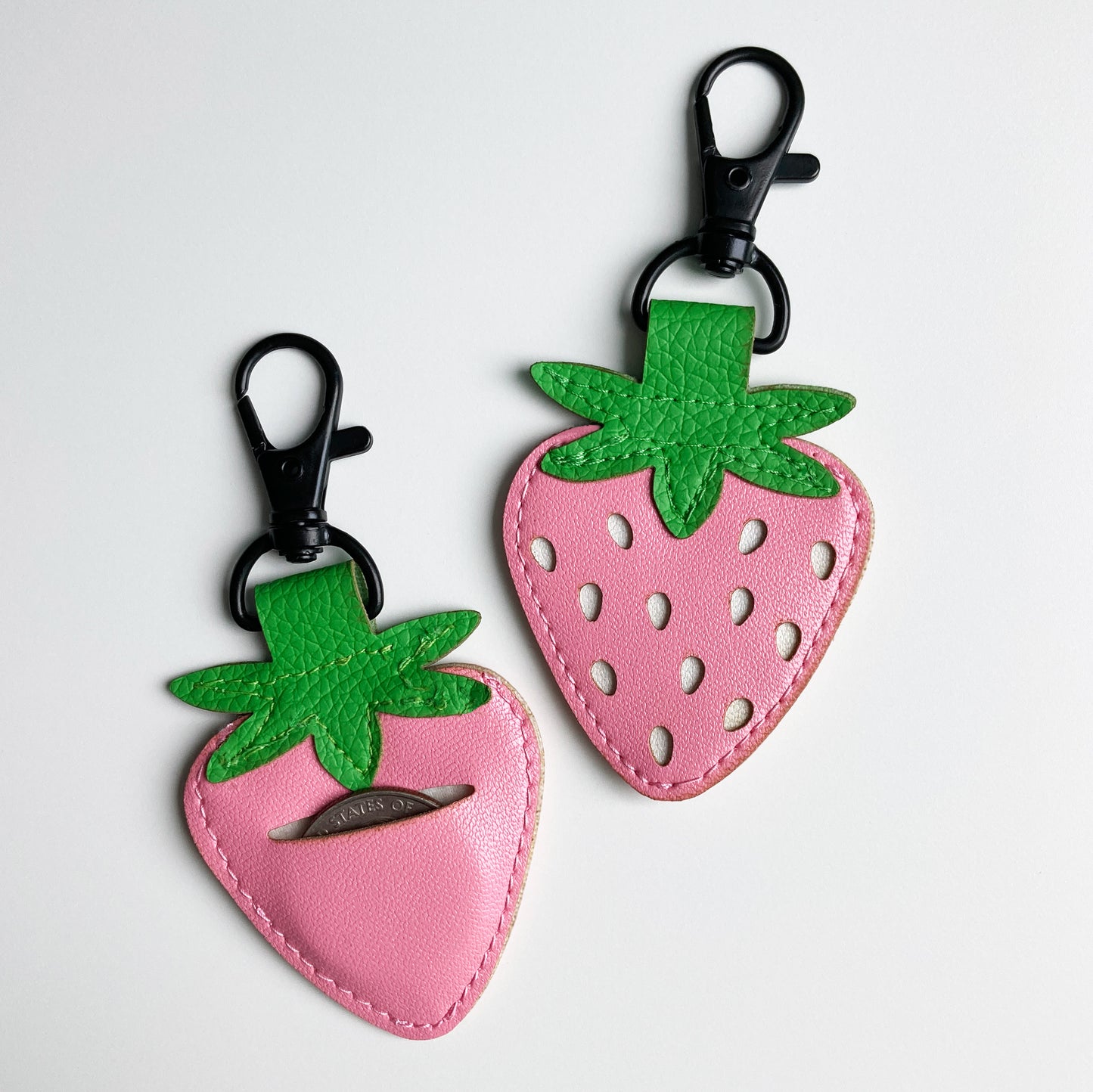 Strawberry Coin Keychain