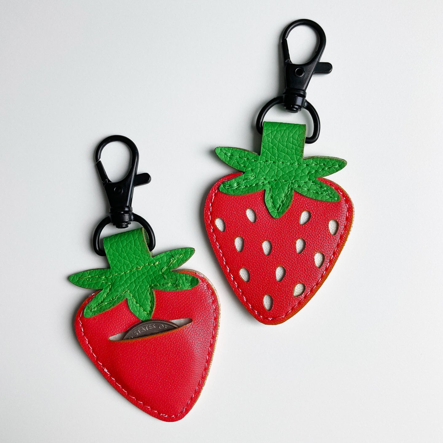 Strawberry Coin Keychain