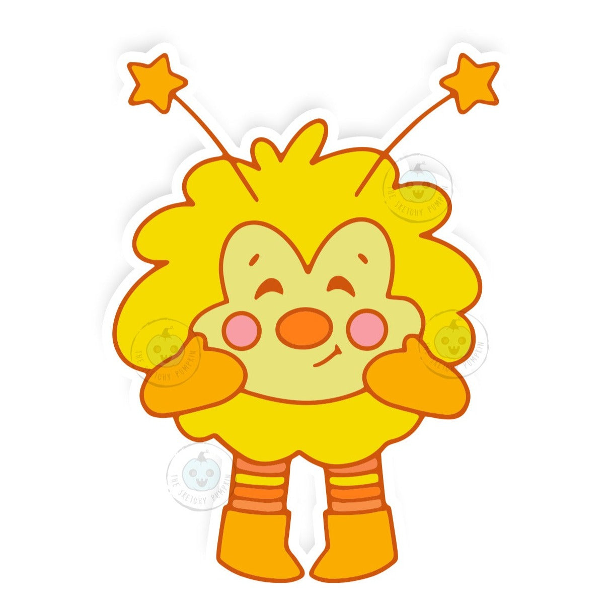 Yellow Sprite Vinyl Decal, Transparent Backing