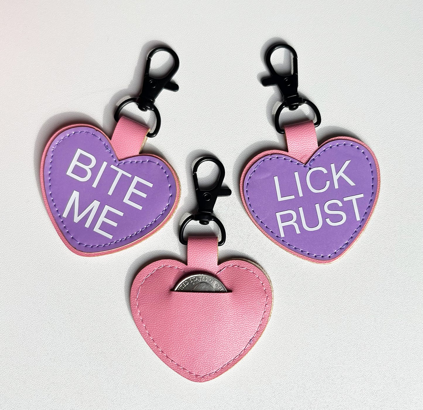 Rude Heart Coin Keychain