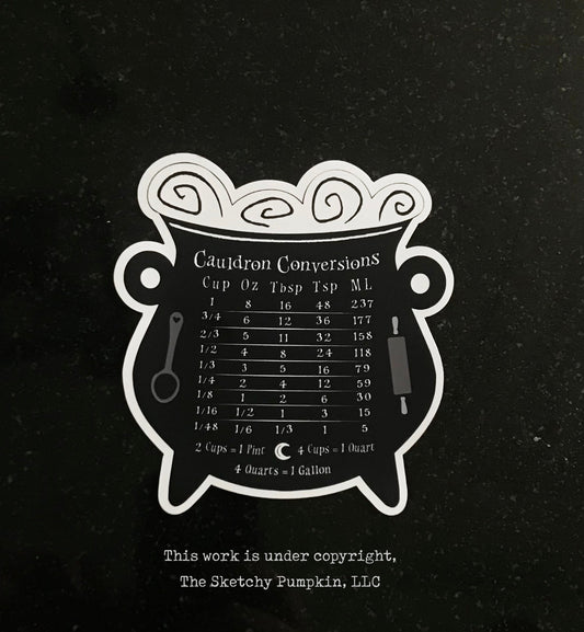 Cauldron Conversion Chart Magnet, Black - Pack of 40