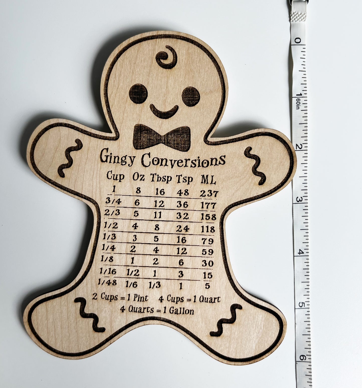 Gingy Conversion Chart, Wood Magnet