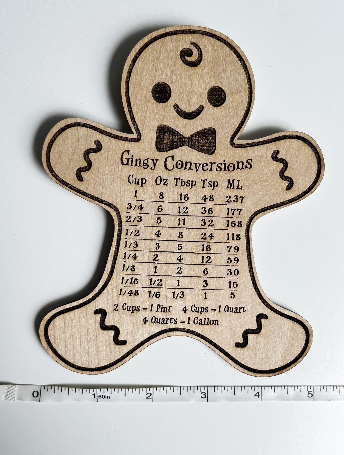 Gingy Conversion Chart, Wood Magnet