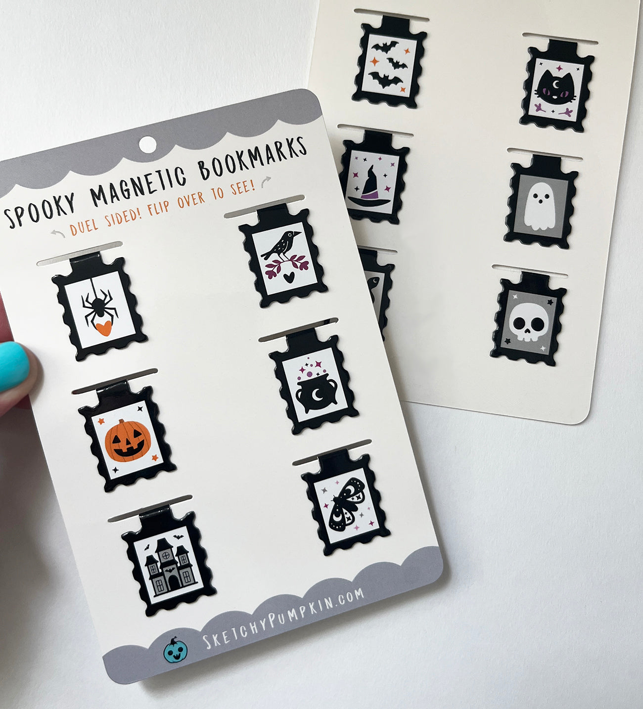 Spooky Stamp Bookmark Magnets