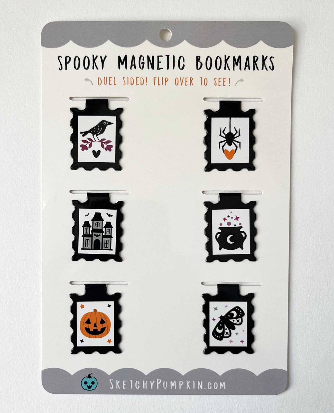 Spooky Stamp Bookmark Magnets