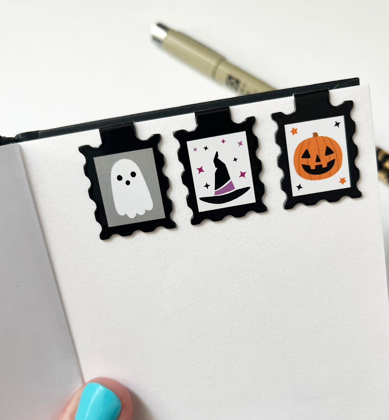 Spooky Stamp Bookmark Magnets