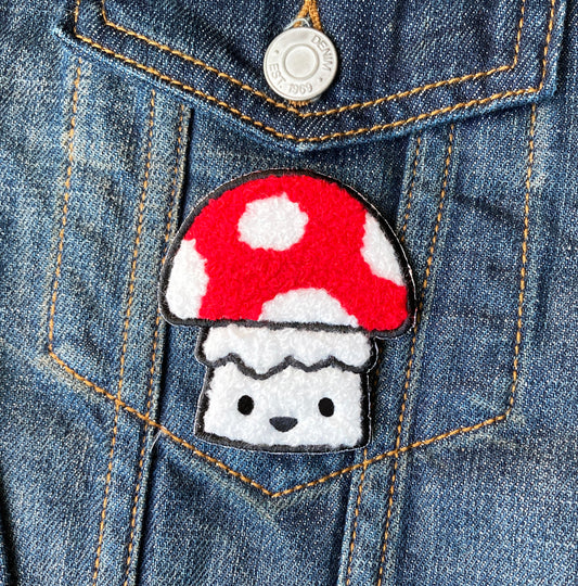 Mushroom Patches Chenille , iron-on, embroidery