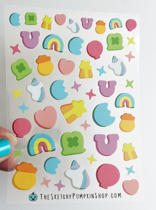 Lucky Charm Stickers, Transparent, Waterproof
