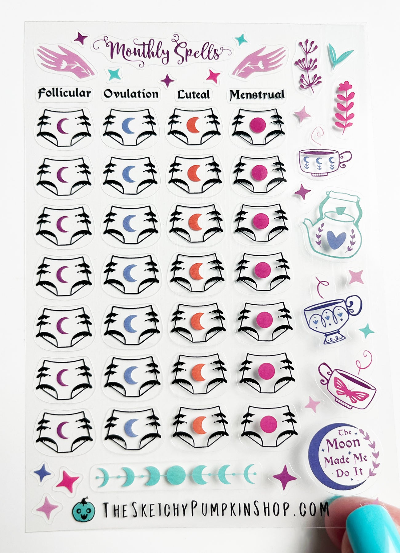 Monthly Spells, Transparent, Waterproof