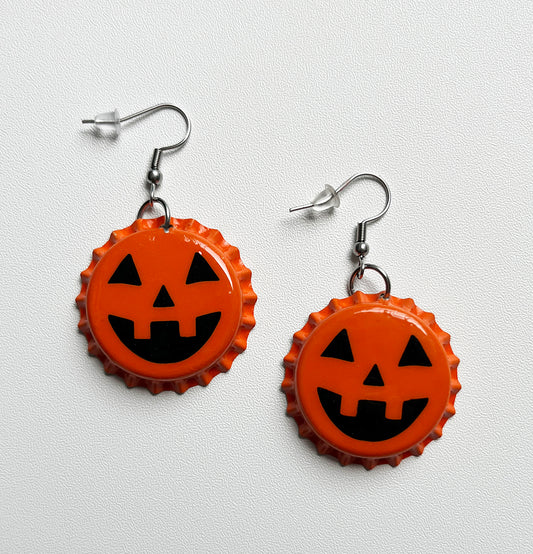 Pumpkin Pop Dangle Earrings, Halloween, Jackolantern
