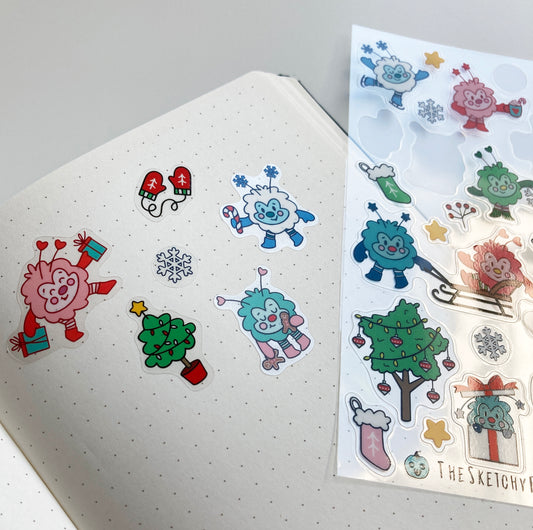 Holiday Sprite, Transparent, Waterproof Sticker Sheet