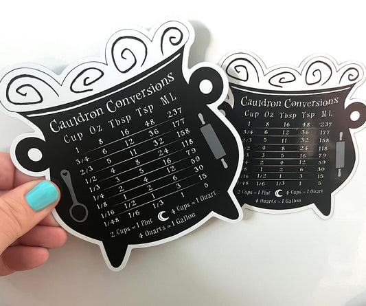 Cauldron Conversion Chart Magnet, Black