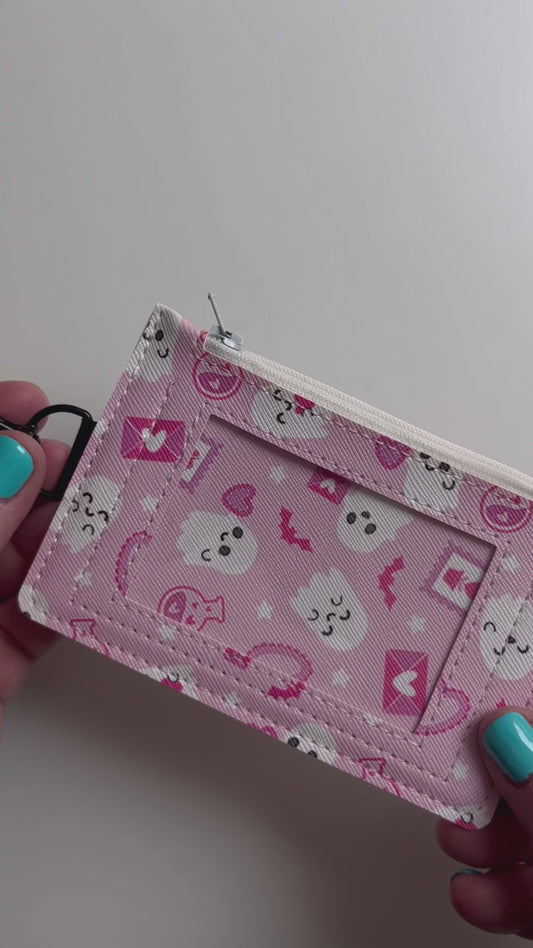 Valloween Ghosts Keychain ID Zipper Pouch