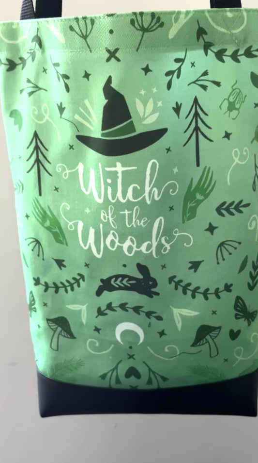 Witch of the Woods Tote, bag, woodland, green
