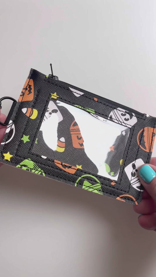 Boo Bucket Keychain ID Zipper Pouch