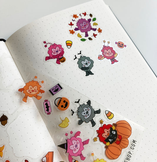 Spooky Sprite, Transparent, Waterproof Sticker Sheet