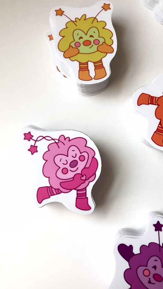 Pink Sprite Vinyl Decal, Transparent Backing