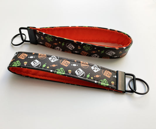 Boo Bucket Wristlet or Fob, Faux Leather