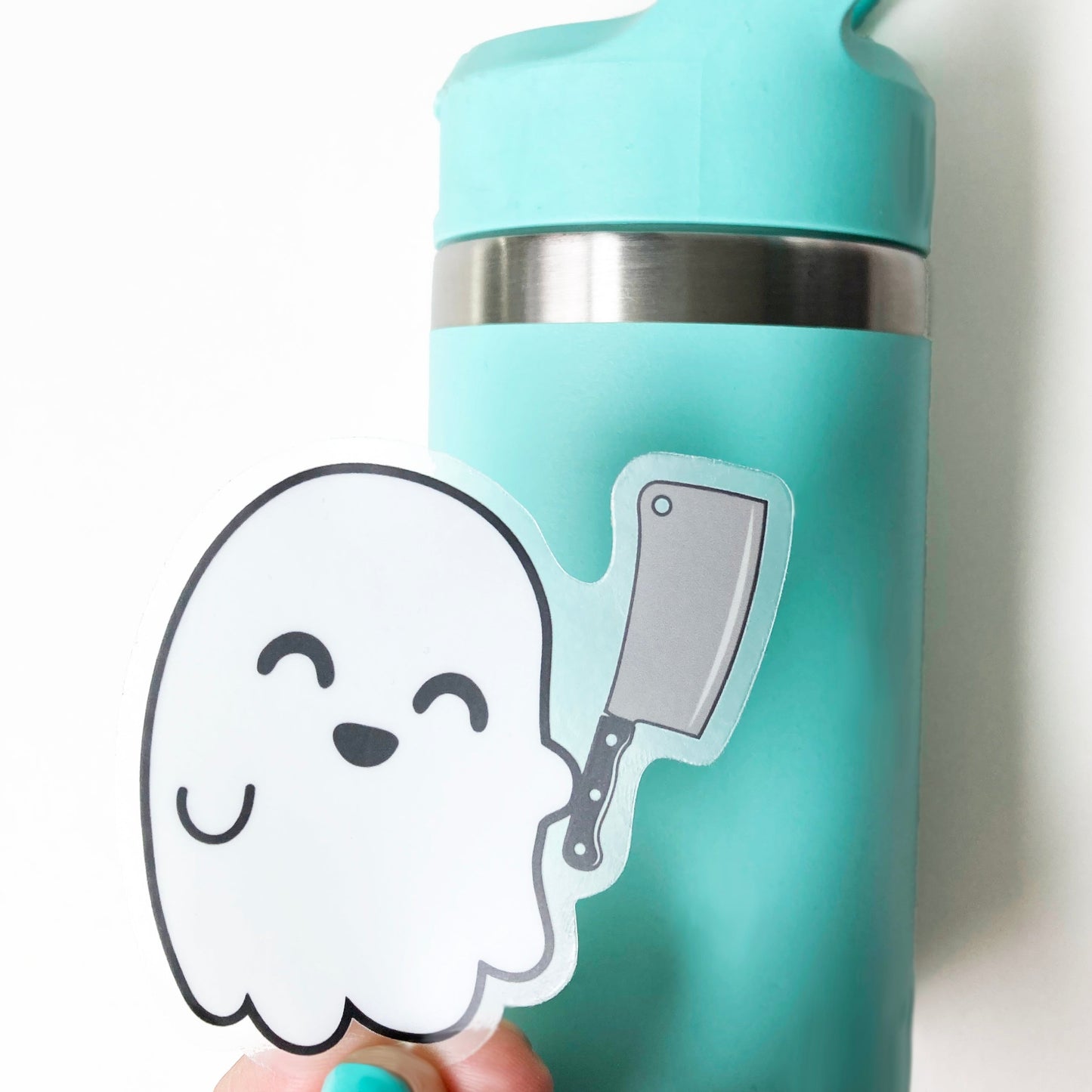 Ghost with Meat Cleaver Sticker, Decal, Waterproof