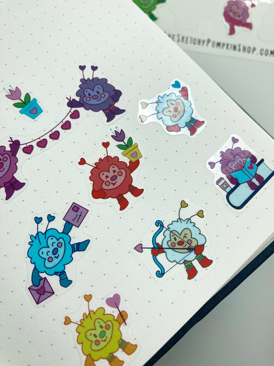 Valentine Sprite, Transparent, Waterproof Sticker Sheet