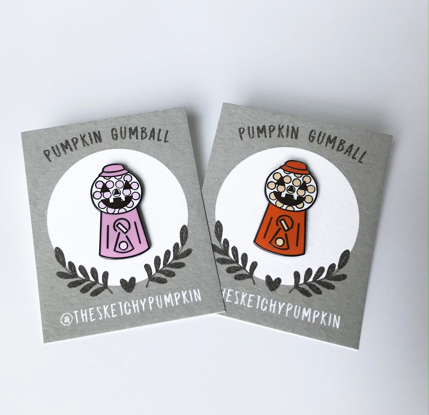 Pumpkin Gumball Pin, Enamel, halloween, lapel pin, jack o' lantern