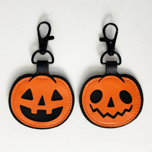 Orange Pumpkin Keychain double-sided