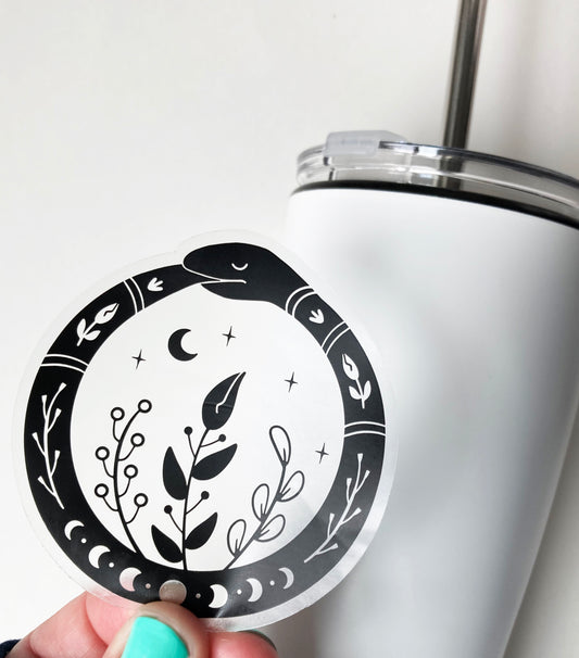Infinity Snake Decal, Sticker, Transparent, Waterproof