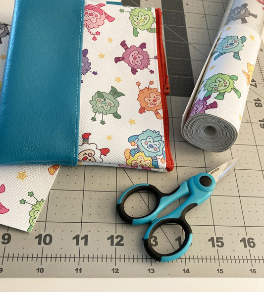 Rainbow Sprite Faux Leather, Rolls