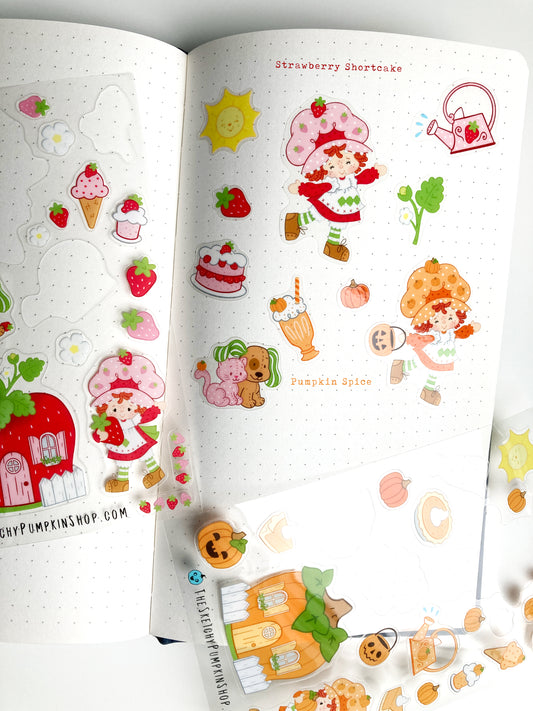 Shortcake Transparent, Waterproof Sticker Sheet