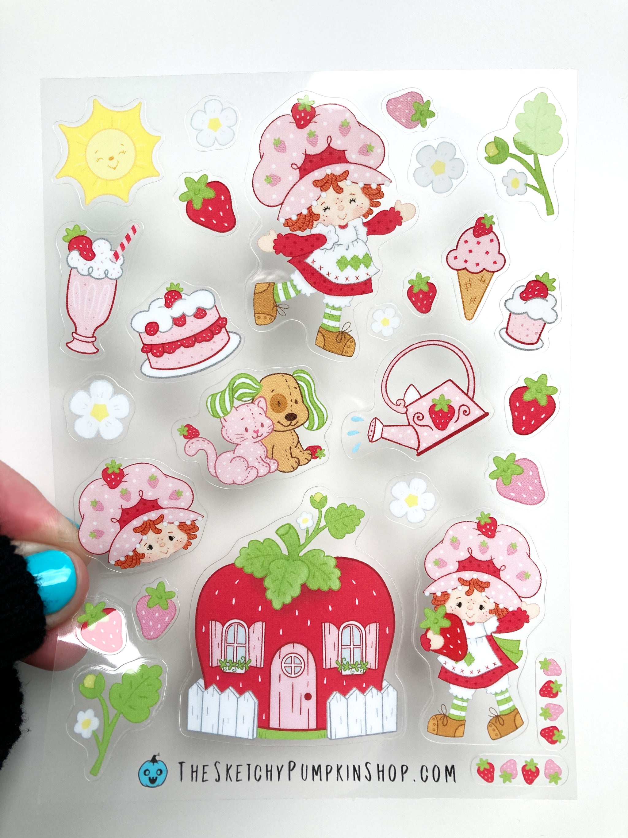 Shortcake Transparent, Waterproof Sticker Sheet – thesketchypumpkin