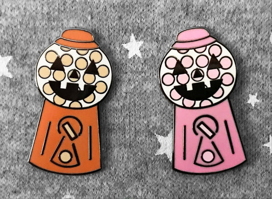 Pumpkin Gumball Pin, Enamel, halloween, lapel pin, jack o' lantern