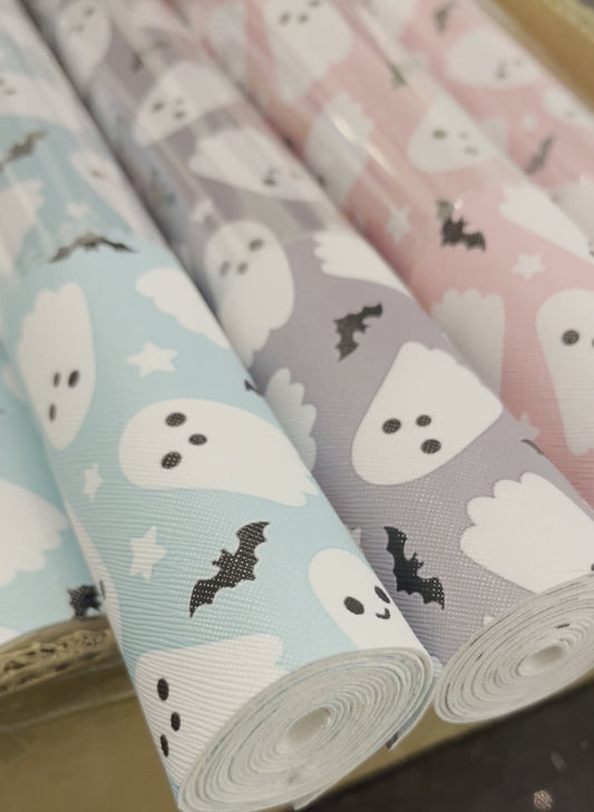 Ghosts w/Bats, Faux Leather, Rolls