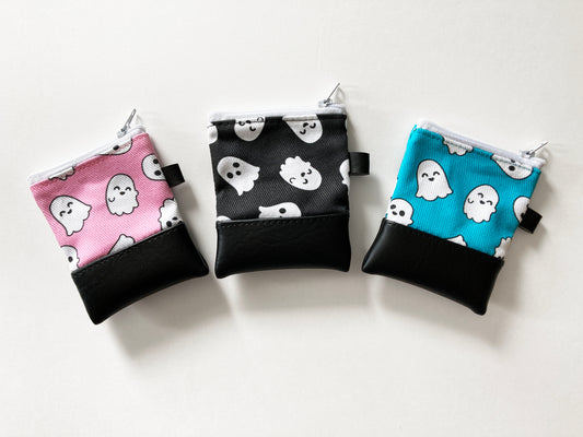 Ghost Coin Purse, Aqua, Black, Pink