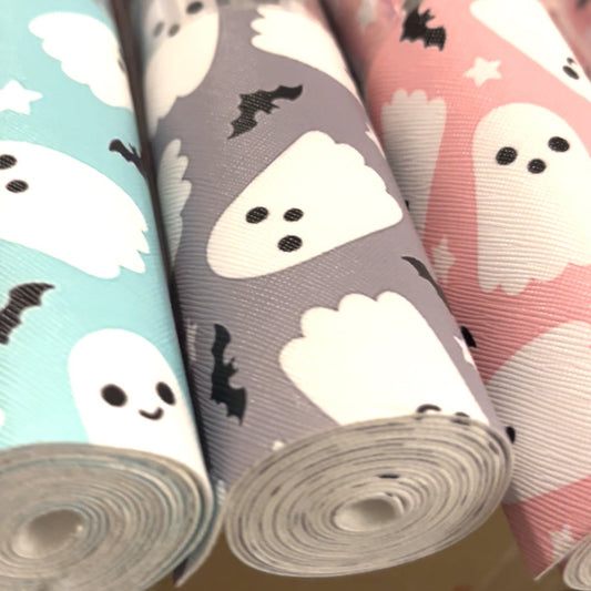 Ghosts w/Bats, Faux Leather, Rolls