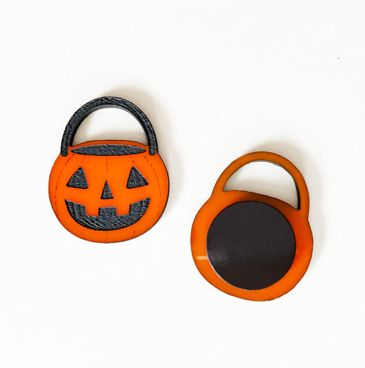 Jack O'lantern Bucket, Magnet, Orange, Acrylic