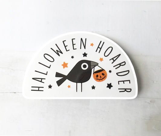 Halloween Hoarder Sticker, Transparent, Waterproof, Crow, Jack O' lantern, bucket
